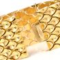 Vintage Retro 18K Yellow Gold Wide Fish Scales Link Bracelet |DoverJewelry|