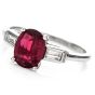 Natural GIA Ruby Diamond Platinum Engagement RIng