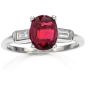 Natural GIA Ruby Diamond Platinum Engagement RIng