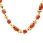 Estate Red Coral 32 Inches 18K Gold Strand Necklace