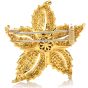 Estate Diamond Tahitian Pearl 18K Yellow Gold Brooch Pin