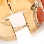 Vintage Coral Cameo Diamond 14K Wide Bangle Bracelet