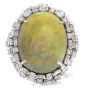 Vintage 18.81 Carat Opal Diamond 14K Cocktail Ring