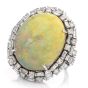 Vintage 18.81 Carat Opal Diamond 14K Cocktail Ring