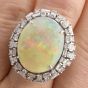 Vintage 18.81 Carat Opal Diamond 14K Cocktail Ring