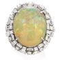 Vintage 18.81 Carat Opal Diamond 14K Cocktail Ring