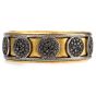 Vintage Durhan Black Diamond 24K/Silver Wide Bangle Bracelet