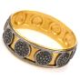 Vintage Durhan Black Diamond 24K/Silver Wide Bangle Bracelet