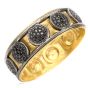 Vintage Durhan Black Diamond 24K/Silver Wide Bangle Bracelet