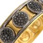 Vintage Durhan Black Diamond 24K/Silver Wide Bangle Bracelet