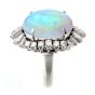 Vintage Platinum GIA Opal Diamond Cocktail Ring