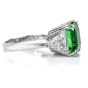 Certified GIA Colombian Emerald Diamond Platinum Three Stone Ring
