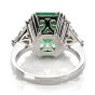 Certified GIA Colombian Emerald Diamond Platinum Three Stone Ring