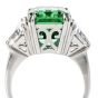 Certified GIA Colombian Emerald Diamond Platinum Three Stone Ring