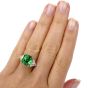 Certified GIA Colombian Emerald Diamond Platinum Three Stone Ring