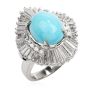 GIA Natural Turquoise Diamond Platinum Large Ballerina Cocktail Ring