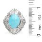 GIA Natural Turquoise Diamond Platinum Large Ballerina Cocktail Ring