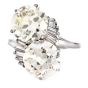 Vintage 9.35 carats Diamonds Toi Et Moi Platinum Bypass Ring|DoverJewelry|