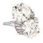 Vintage 9.35 carats Diamonds Toi Et Moi Platinum Bypass Ring|DoverJewelry|