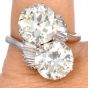 Vintage 9.35 carats Diamonds Toi Et Moi Platinum Bypass Ring|DoverJewelry|