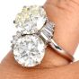 Vintage 9.35 carats Diamonds Toi Et Moi Platinum Bypass Ring|DoverJewelry|
