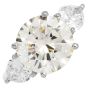 7.21cts Diamond Platinum Three Stone Engagement Ring