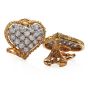 Buccellati Vintage Diamond 18K Gold Heart Clip on Earrings 