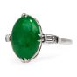 GIA 4.82 Carats Green Jade Diamond Platinum Cocktail Ring