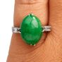 GIA 4.82 Carats Green Jade Diamond Platinum Cocktail Ring