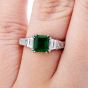 Tacori Diamond Certified Zambian Emerald Platinum Engagement Ring 