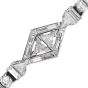 Antique Art Deco Diamond Platinum Geometric Line Link Bracelet 