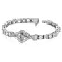 Antique Art Deco Diamond Platinum Geometric Line Link Bracelet 