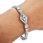 Antique Art Deco Diamond Platinum Geometric Line Link Bracelet 