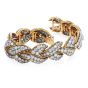Vintage Diamond 18K Gold Cluster Braided Link Bracelet-Dover Jewelry