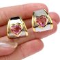 Marina B. Pink Tourmaline Heart 18K Earrings