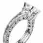 Tacori Diamond Platinum 3 Stone Eternity Engagement Semi-mount Ring
