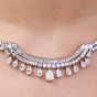 Vintage 30.87ct Diamond Platinum pendant Choker Necklace