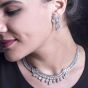 Vintage 30.87ct Diamond Platinum pendant Choker Necklace