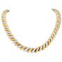 Mario Buccellati Torsadé 18K Two Tone Gold Satin Link Necklace 