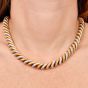 Mario Buccellati Torsadé 18K Two Tone Gold Satin Link Necklace 