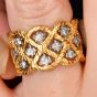 Buccellati Étoilée Eternelle Diamond 18K Gold Wide Eternity Ring |Dover Jewelry|