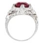Vintage GIA 4.06 ct Burma Ruby Diamond Platinum Cocktail Ring Dover jewelry
