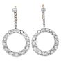 Vintage Old European Diamond Platinum Circle Drop Earrings