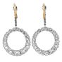 Vintage Old European Diamond Platinum Circle Drop Earrings