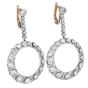 Vintage Old European Diamond Platinum Circle Drop Earrings