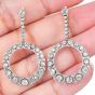 Vintage Old European Diamond Platinum Circle Drop Earrings