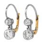 Vintage 1.50cts Old Mine Diamond Platinum Gold Drop Earrings|Dover Jewelry|