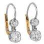 Vintage 1.50cts Old Mine Diamond Platinum Gold Drop Earrings|Dover Jewelry|