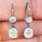 Vintage 1.50cts Old Mine Diamond Platinum Gold Drop Earrings|Dover Jewelry|