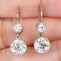Vintage 2.06cttw Diamond Platinum Dangle Earrings |dover jewelry|